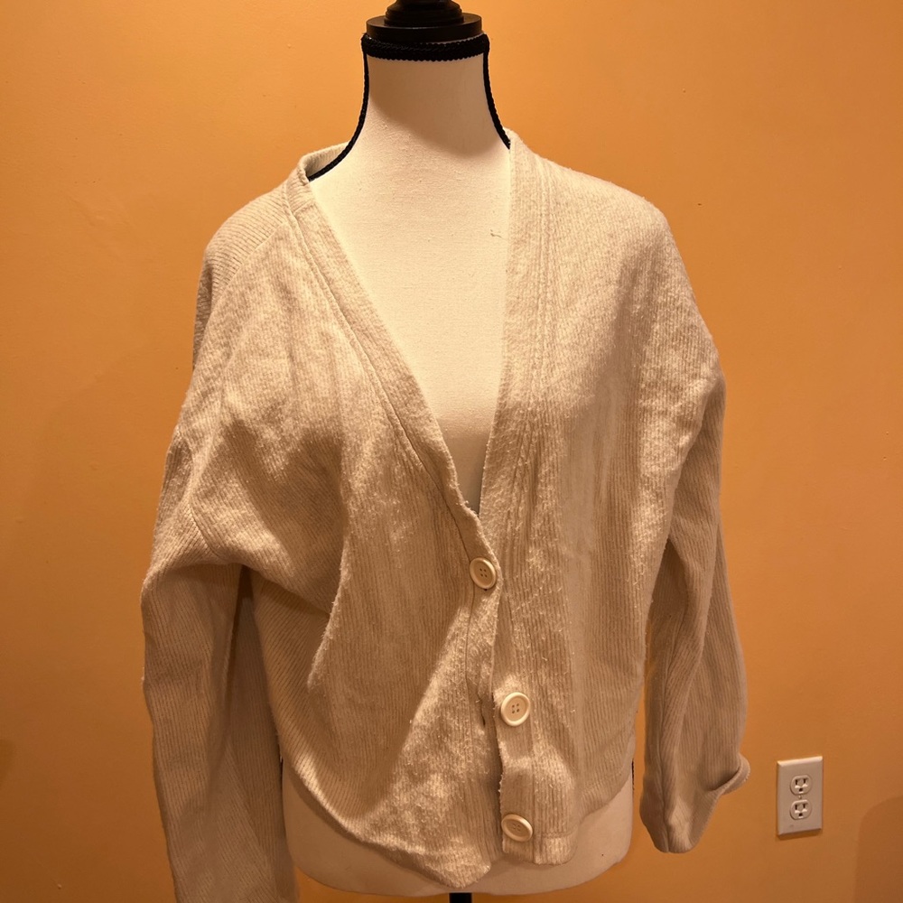 Zara white mid sweater - L